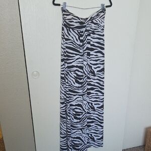 Zebra Print Maxi Dress
